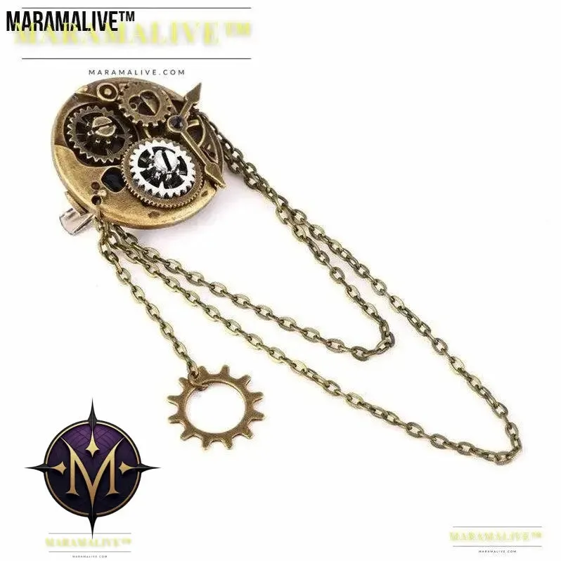 Steampunk Barrettes Accessories Clock Gear Brooch