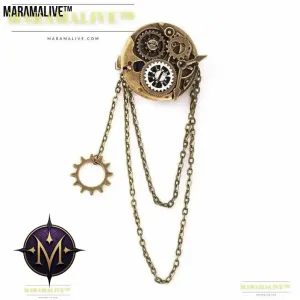 Steampunk Barrettes Accessories Clock Gear Brooch