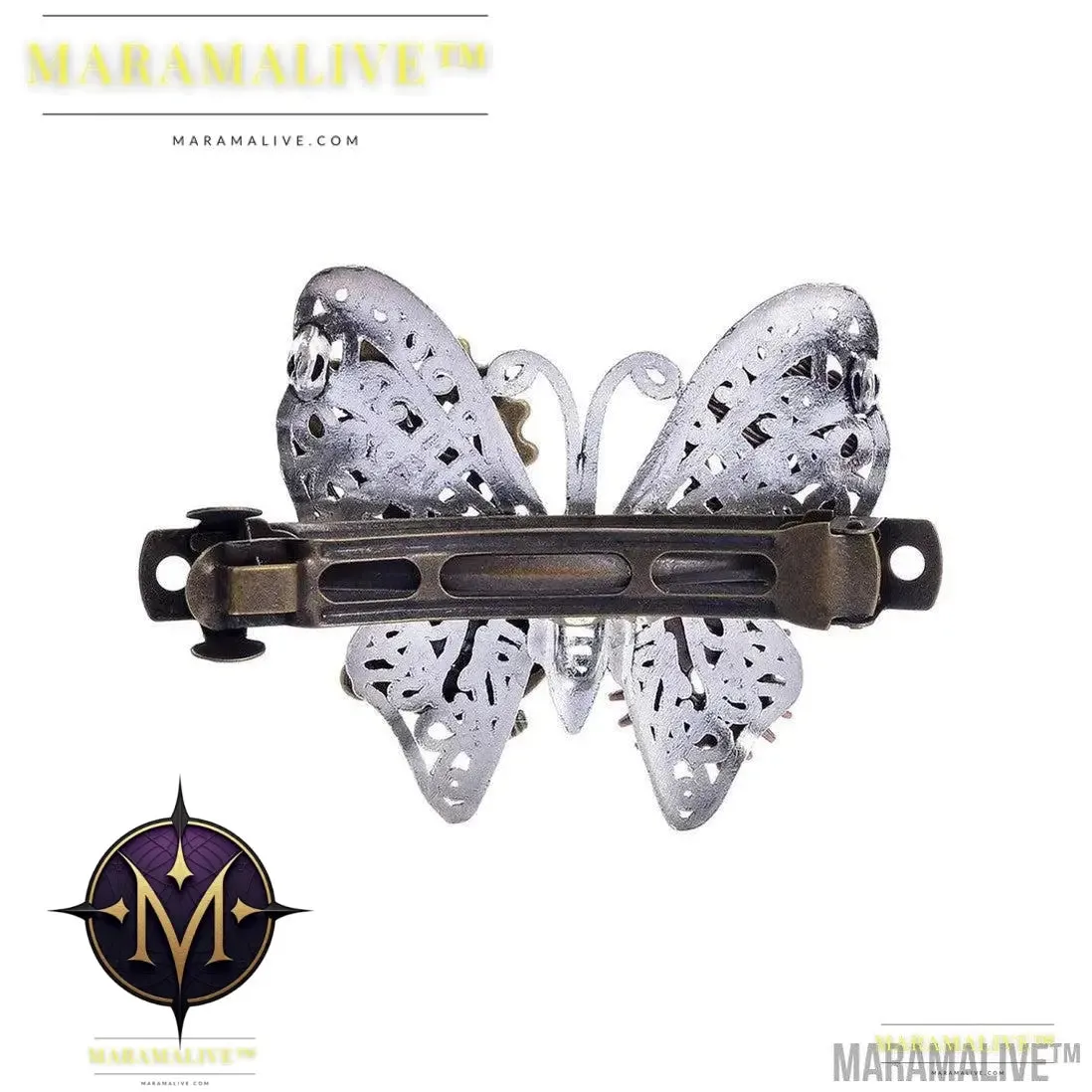 Steampunk Gear Alloy Butterfly Spring Clip Barrettes