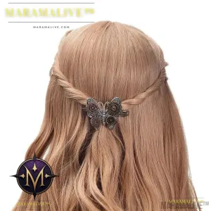 Steampunk Gear Alloy Butterfly Spring Clip Barrettes