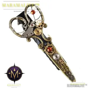 Steampunk Vintage Gear Scissors Barrettes Gothic Clock Screw Vintage Lolita Brooch Headdress