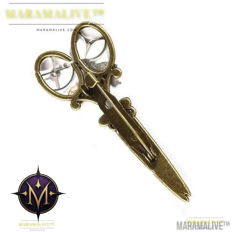 Steampunk Vintage Gear Scissors Barrettes Gothic Clock Screw Vintage Lolita Brooch Headdress