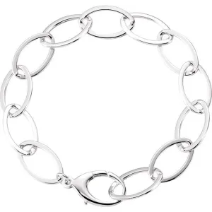 Sterling Silver 11.2 mm Oval Link 8" Bracelet