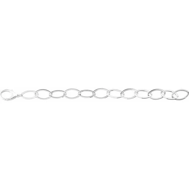 Sterling Silver 11.2 mm Oval Link 8" Bracelet