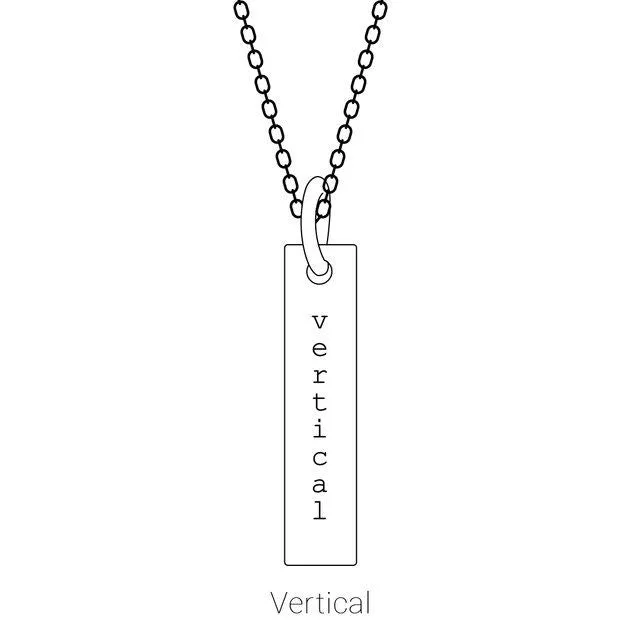 Sterling Silver 20x5 mm Engravable Bar 16-18" Necklace