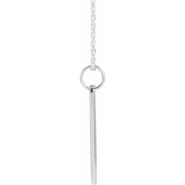 Sterling Silver 20x5 mm Engravable Bar 16-18" Necklace
