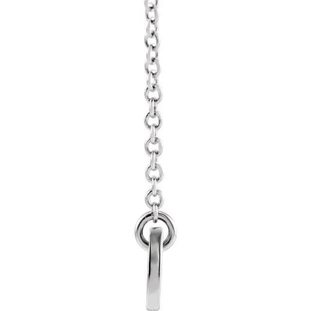 Sterling Silver 26x4.7 mm Bar 18" Necklace