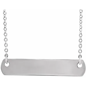 Sterling Silver 26x4.7 mm Bar 18" Necklace