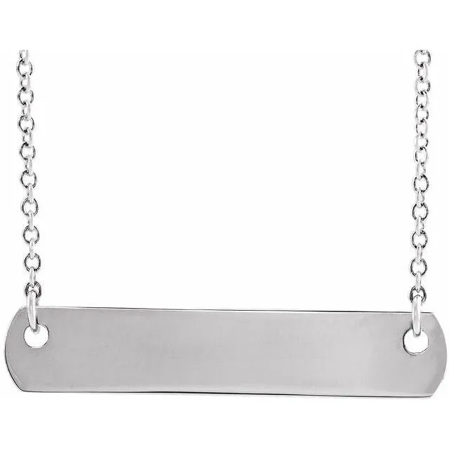Sterling Silver 26x4.7 mm Bar 18" Necklace