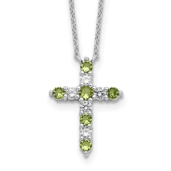 Sterling Silver Birthstone Cross Necklaces