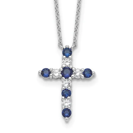 Sterling Silver Birthstone Cross Necklaces