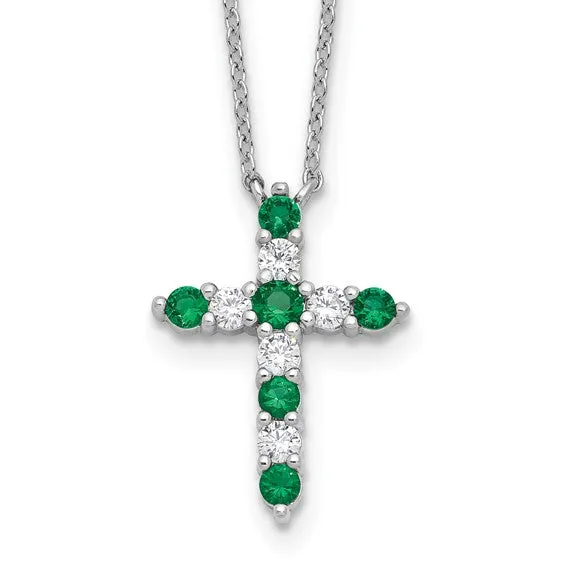 Sterling Silver Birthstone Cross Necklaces