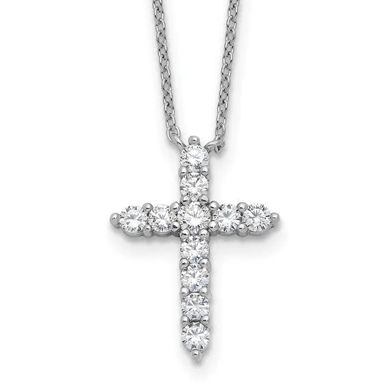 Sterling Silver Birthstone Cross Necklaces