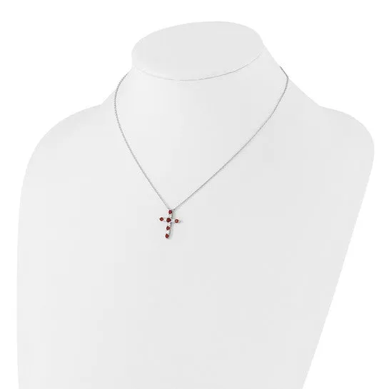 Sterling Silver Birthstone Cross Necklaces
