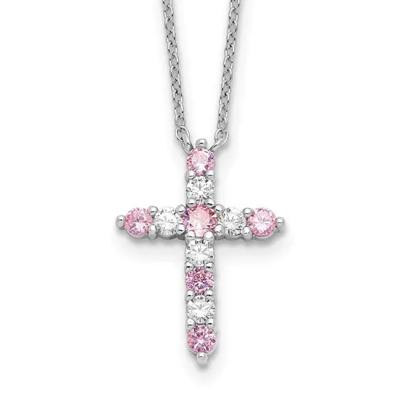 Sterling Silver Birthstone Cross Necklaces