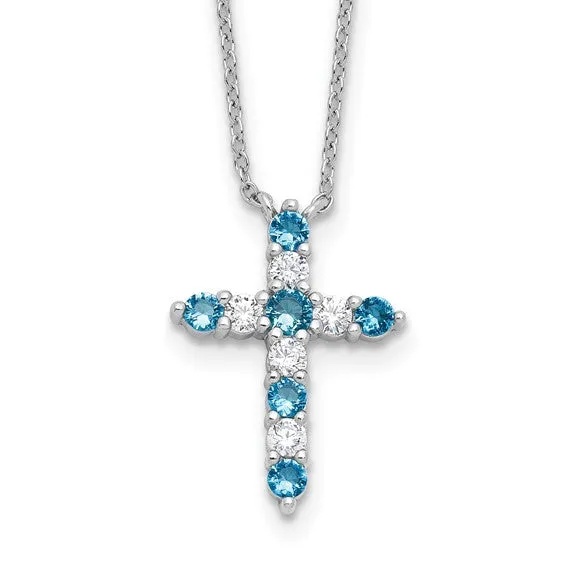 Sterling Silver Birthstone Cross Necklaces