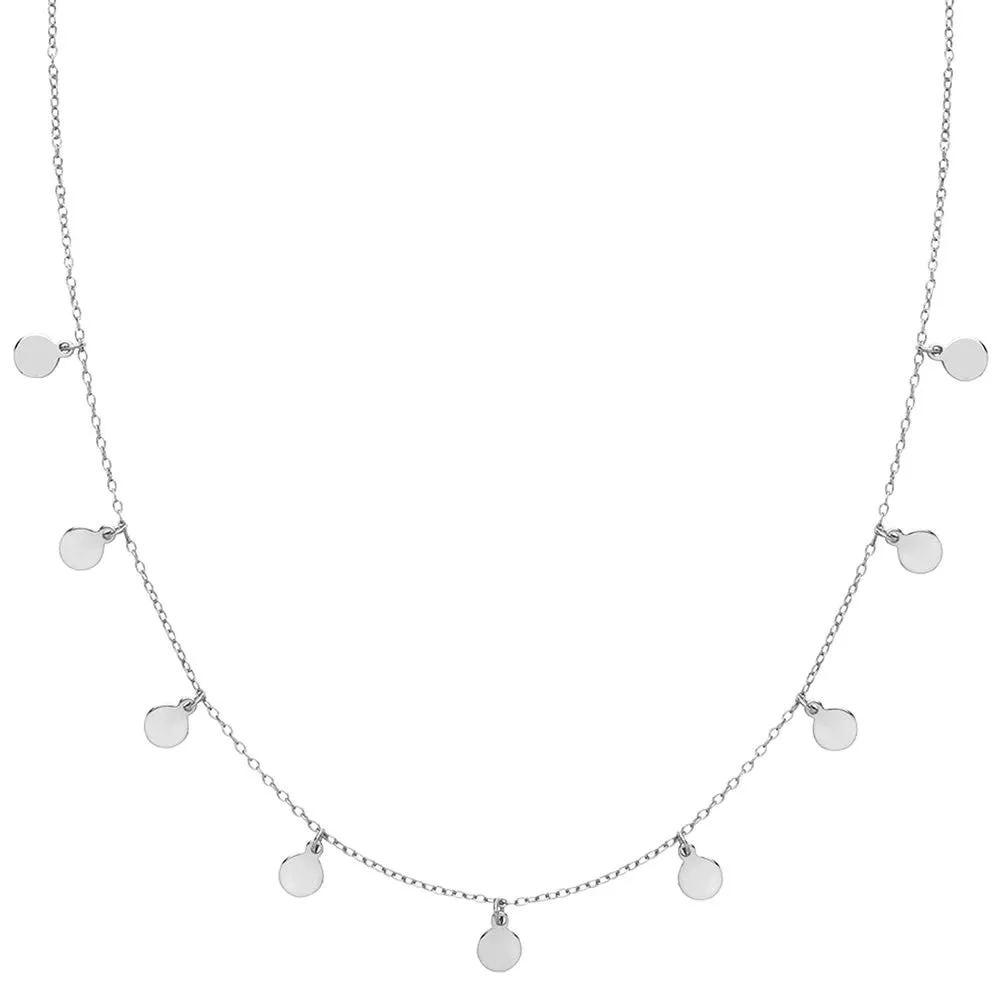 Sterling Silver Discs Charm Necklace