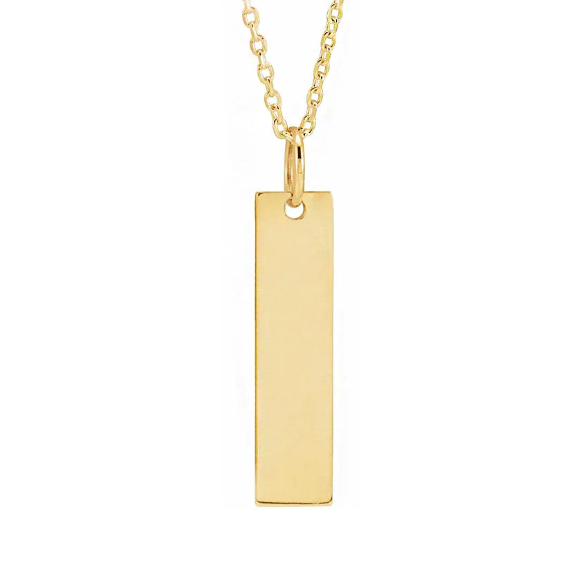 Sterling Silver Engravable Bar Necklace