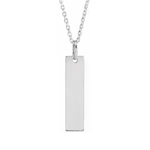Sterling Silver Engravable Bar Necklace
