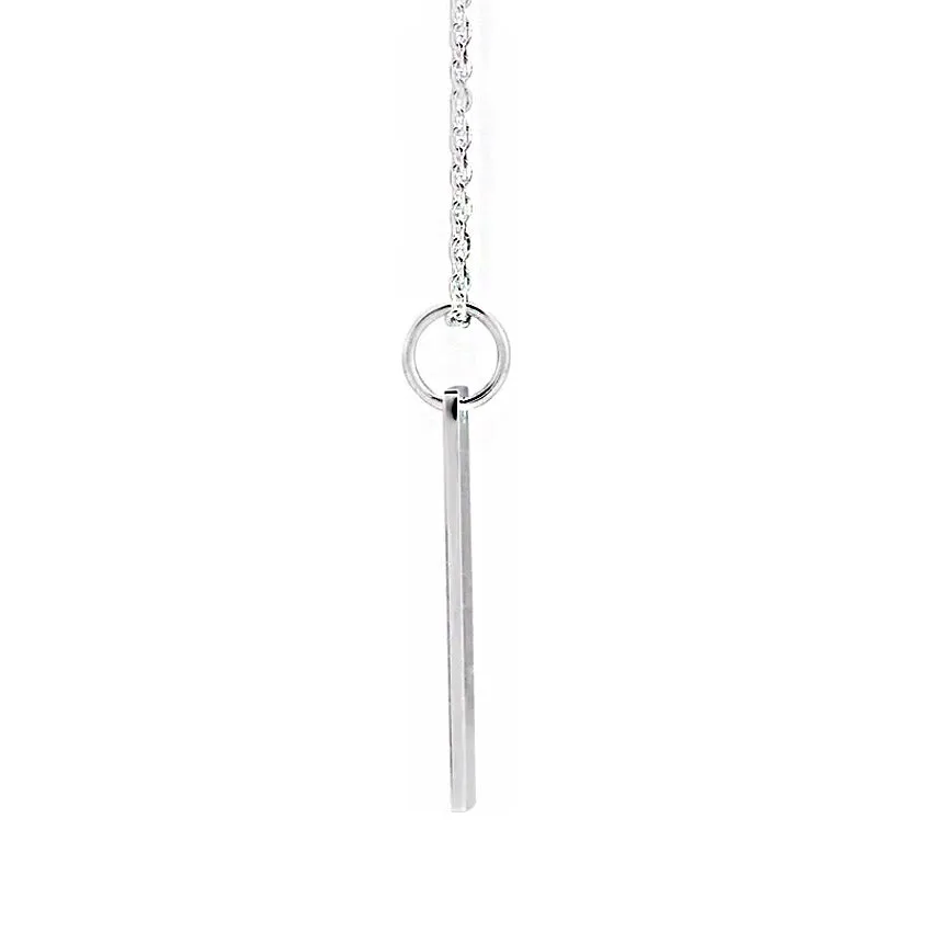 Sterling Silver Engravable Bar Necklace