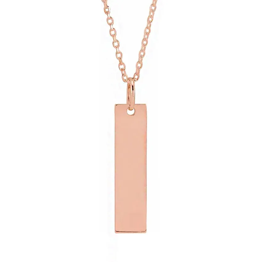 Sterling Silver Engravable Bar Necklace