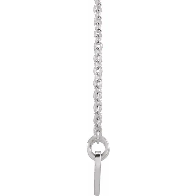Sterling Silver Engravable Curved Bar 18" Necklace