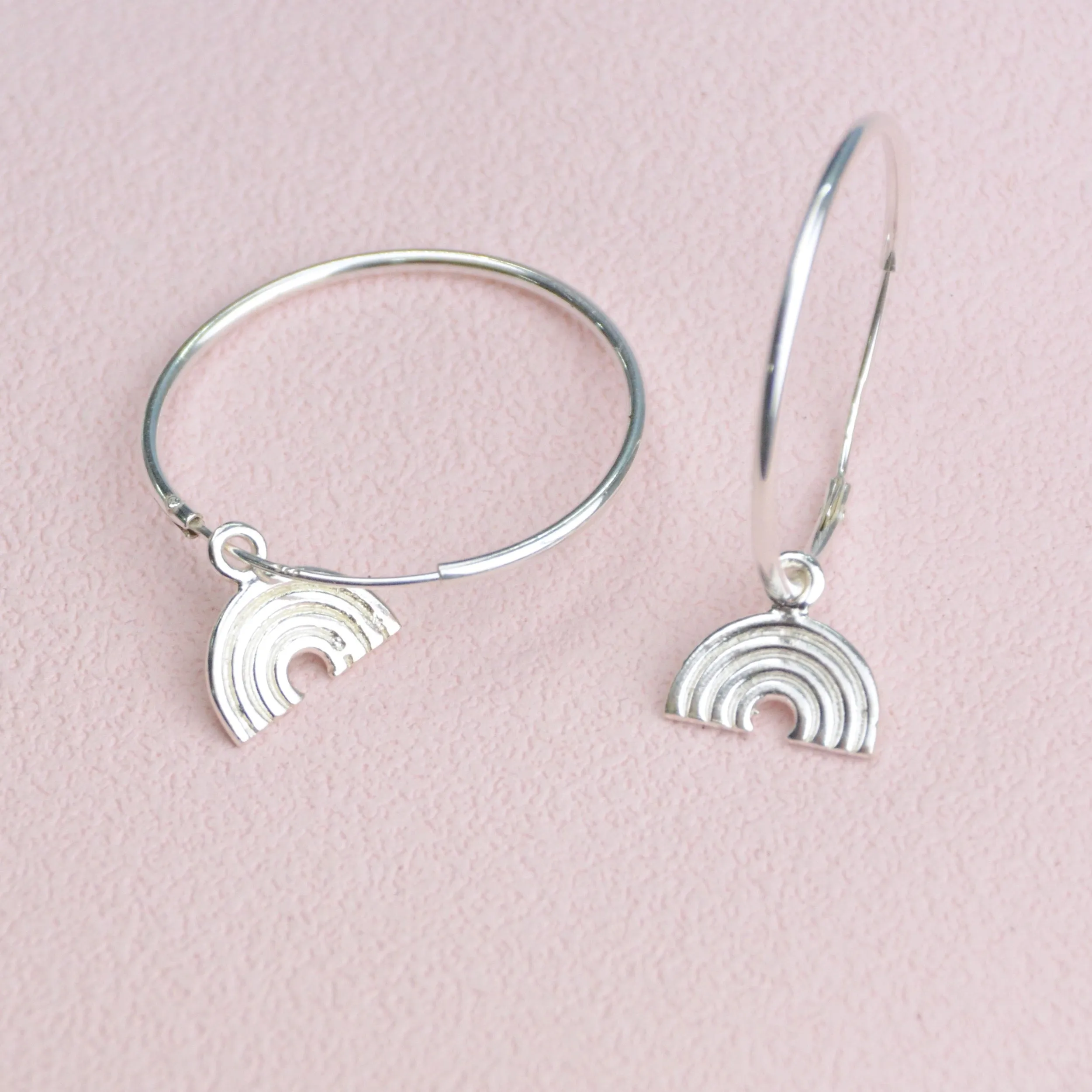 Sterling Silver Hoop Earrings with choice of charm
