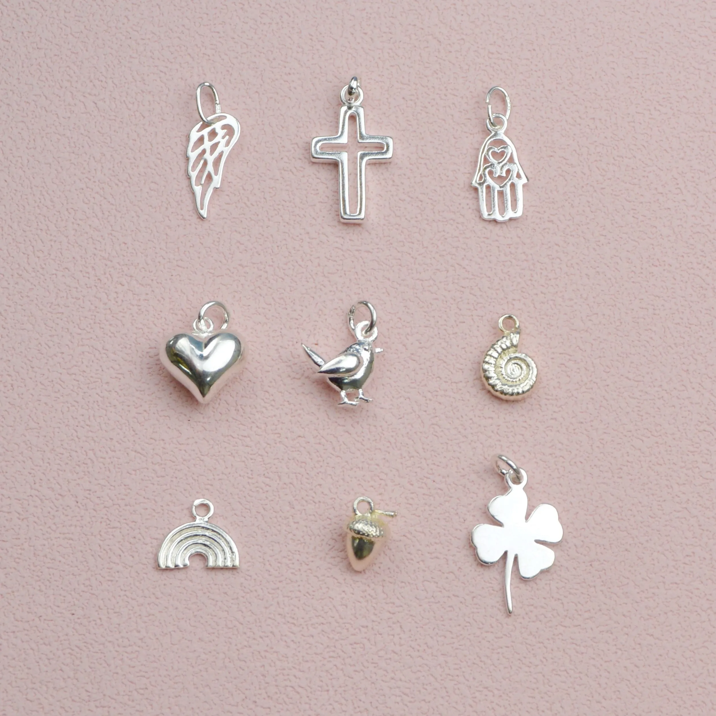 Sterling Silver Hoop Earrings with choice of charm