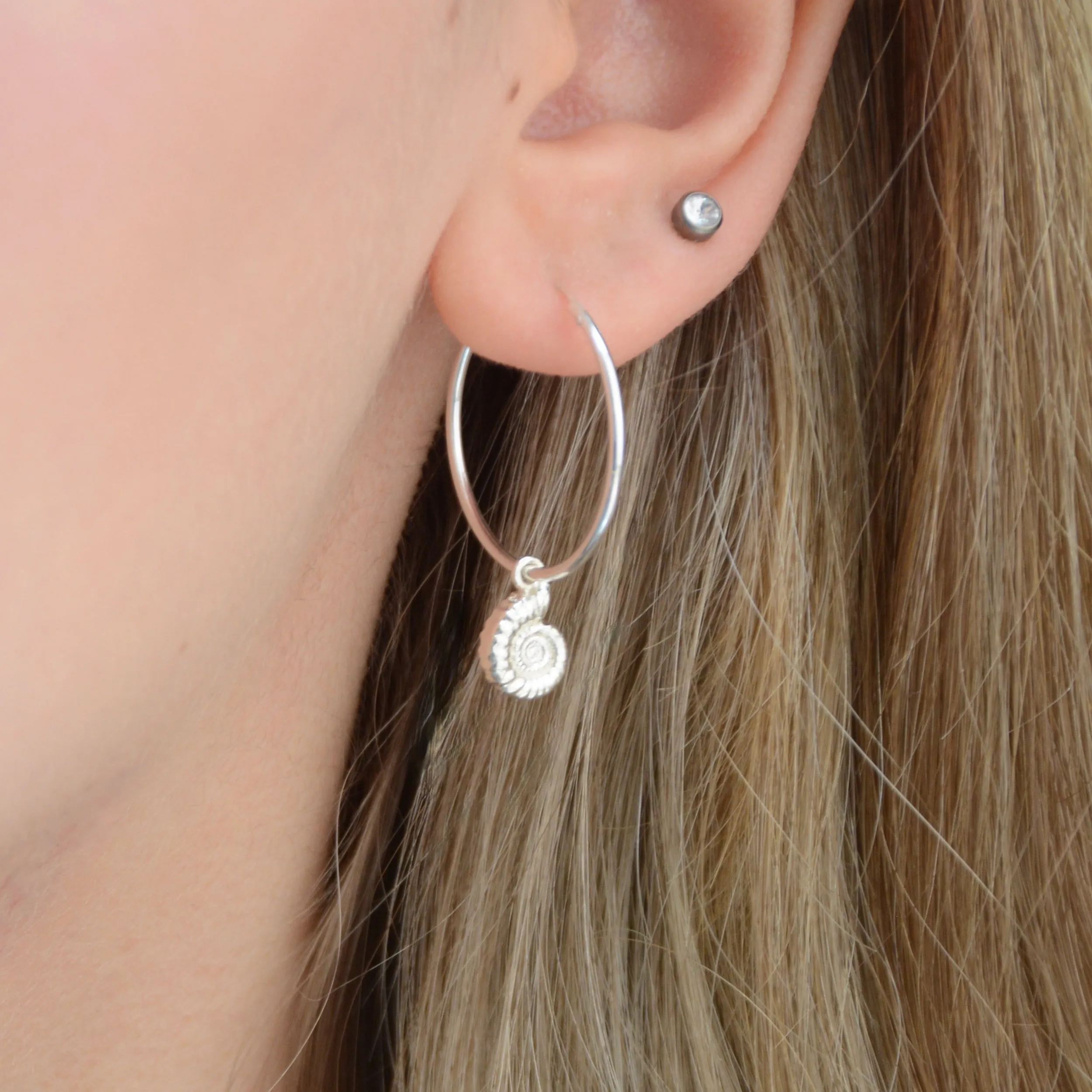Sterling Silver Hoop Earrings with choice of charm