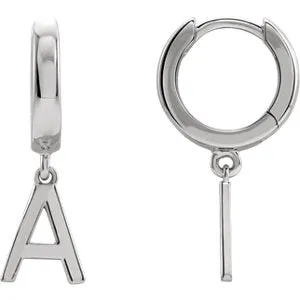 Sterling Silver Initial A Earring