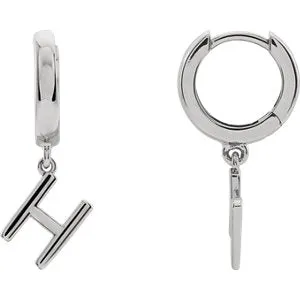 Sterling Silver Initial H Earring