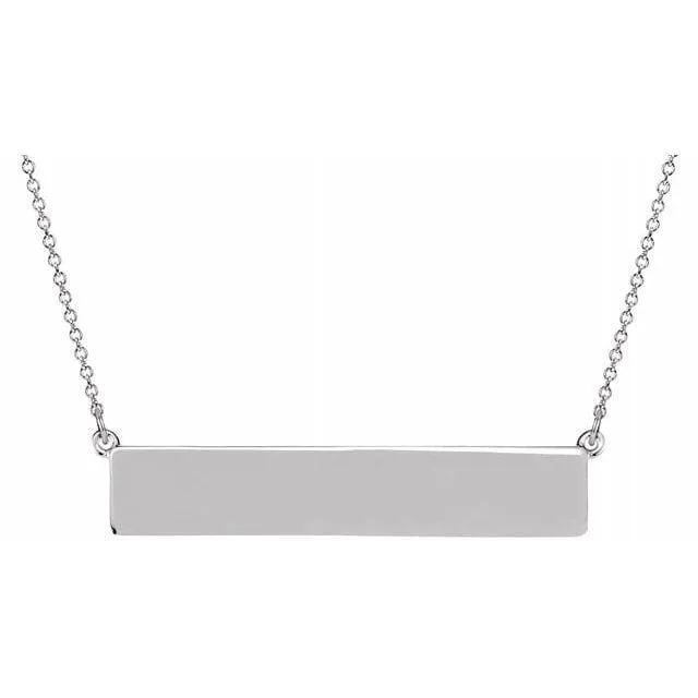 Sterling Silver Personalized Bar Necklace
