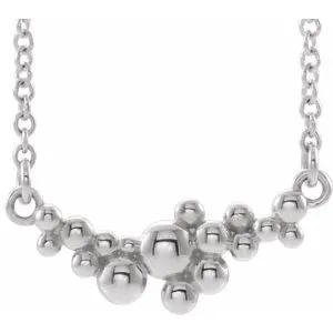 Sterling Silver Scattered Bead 18" Necklace