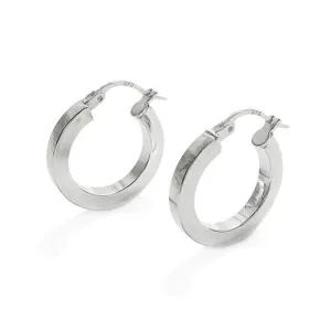 Sterling Silver Squared Flat 3mm Hoop Earrings. Available in 2 Sizes