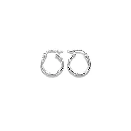 Sterling Silver Thin Faceted Hoop Earrings. Available in 7 Sizes