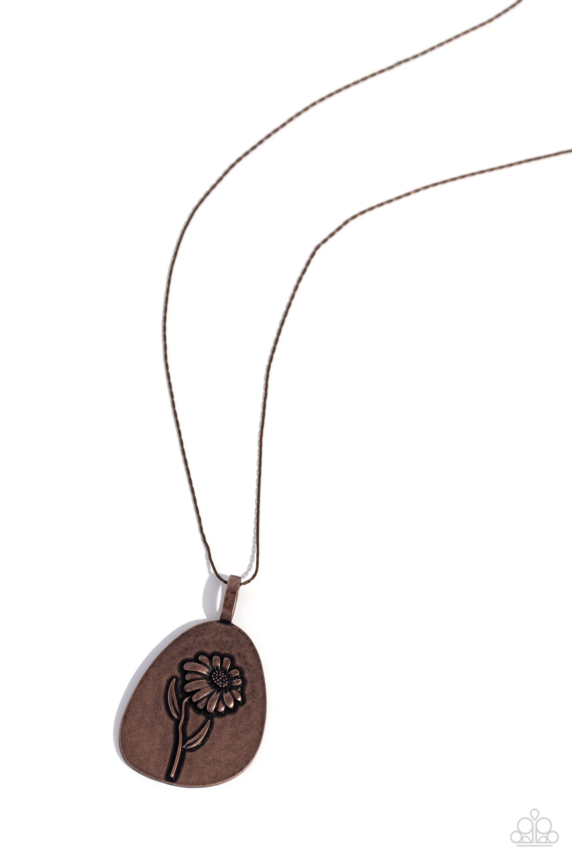 Sunflower Shift - Copper - Sunflower Pendant Paparazzi Long Necklace