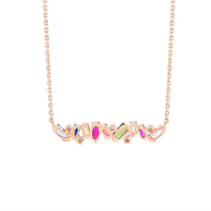 Suzanne Kalan Rainbow Sapphire Fireworks Bar Necklace
