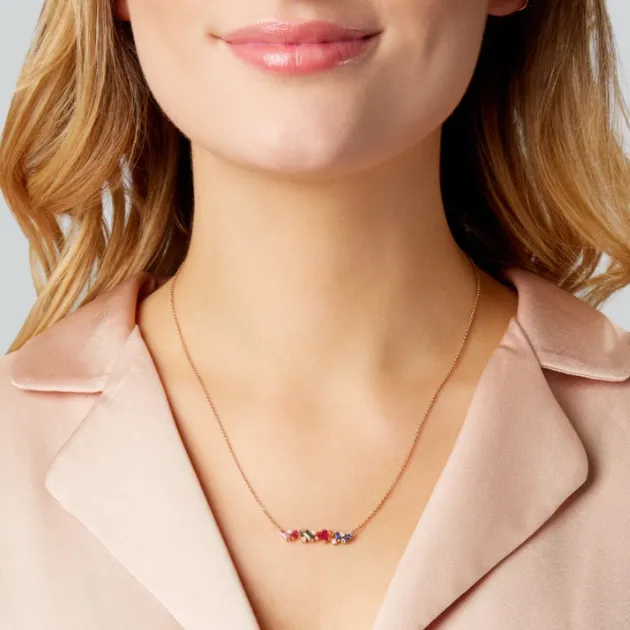 Suzanne Kalan Rainbow Sapphire Fireworks Bar Necklace