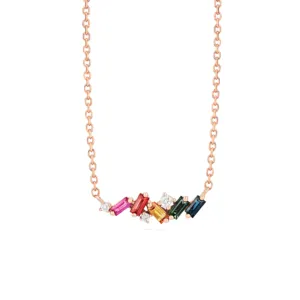Suzanne Kalan Rainbow Sapphire Mini Bar Necklace