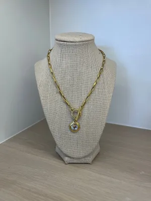 Swarovski Crystal Pendant on Paperclip Chain