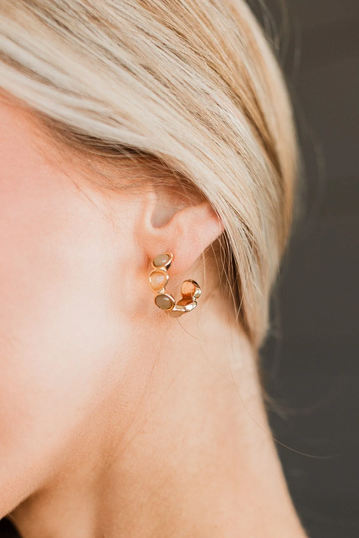 Sweet Moments C-Hoop Earrings- Gold