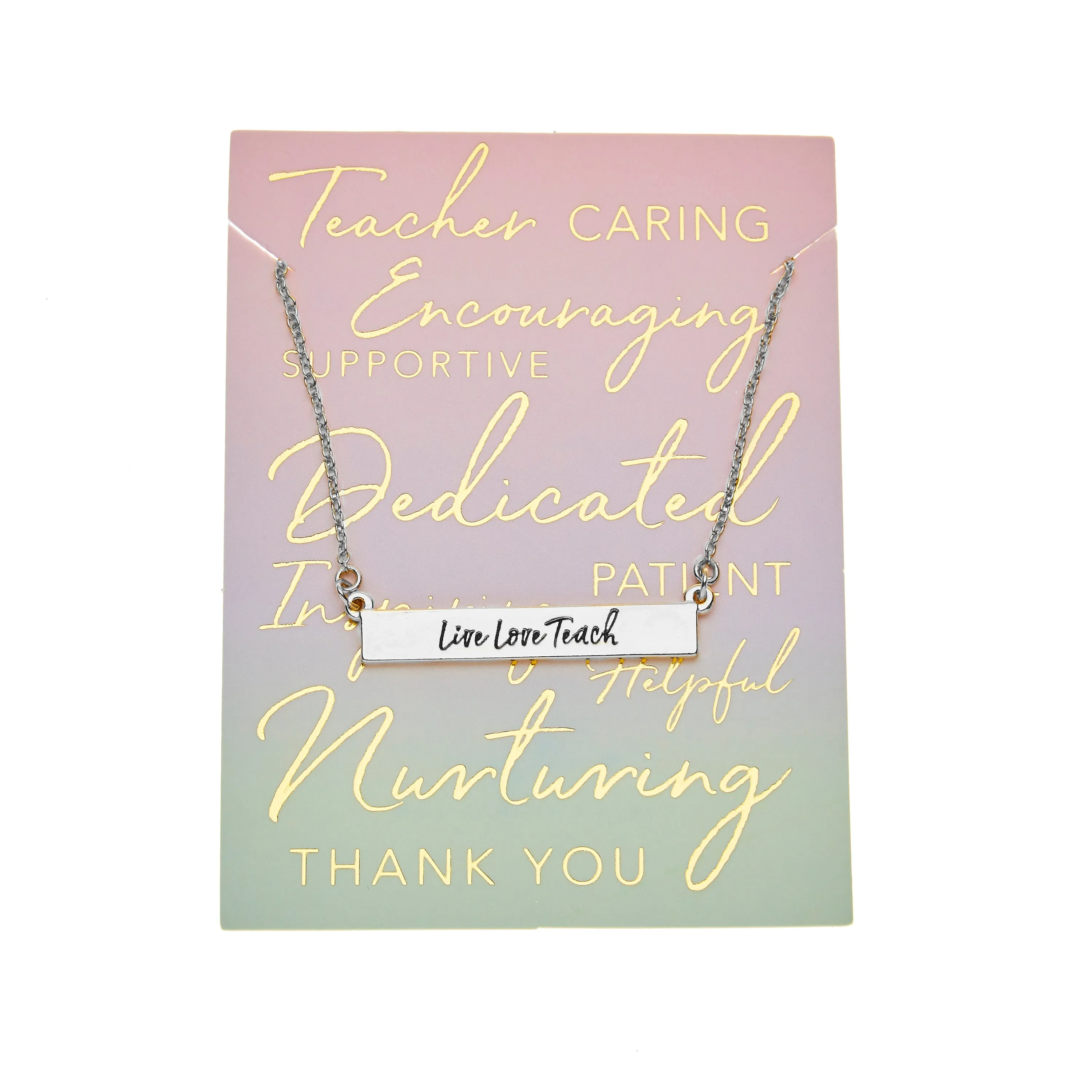 Teacher Bar Necklace in Silver