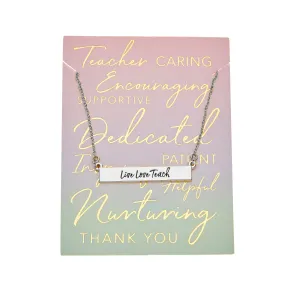 Teacher Bar Necklace in Silver