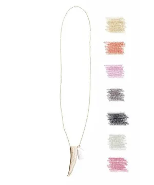 Tess   Tricia Classic Unembellished Antler Tip Necklace with Tassel