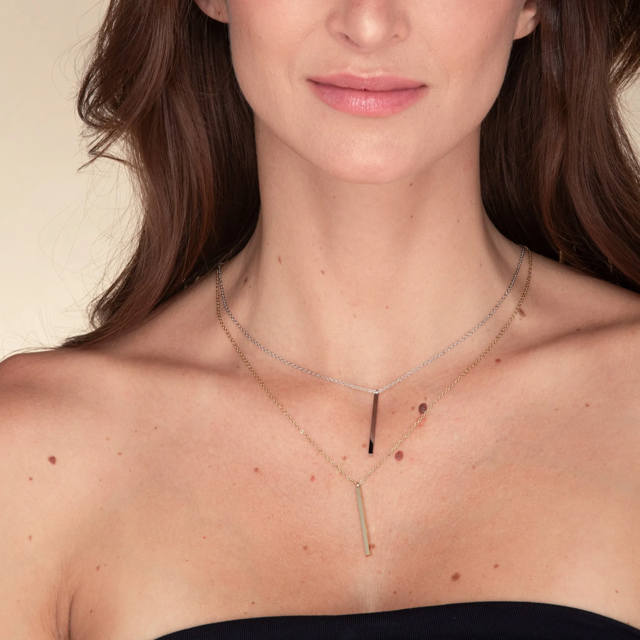 Thin Bar Drop Necklace