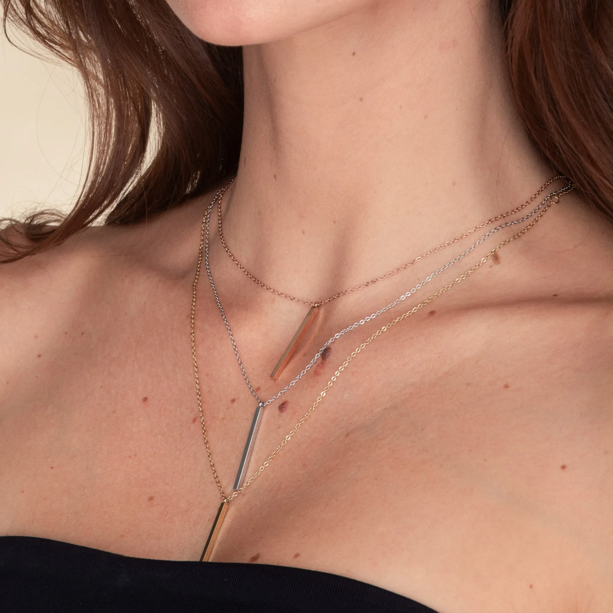 Thin Bar Drop Necklace