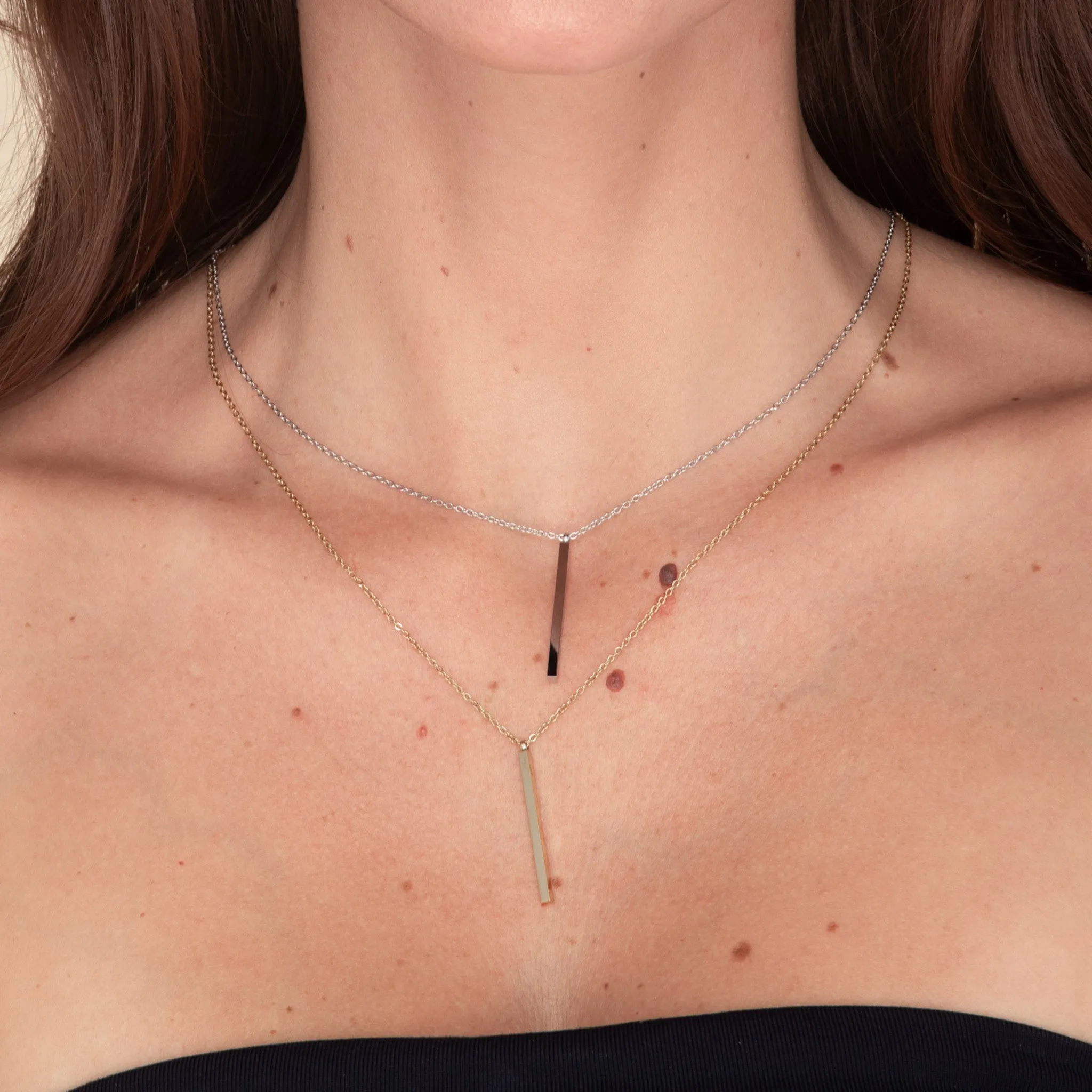 Thin Bar Drop Necklace