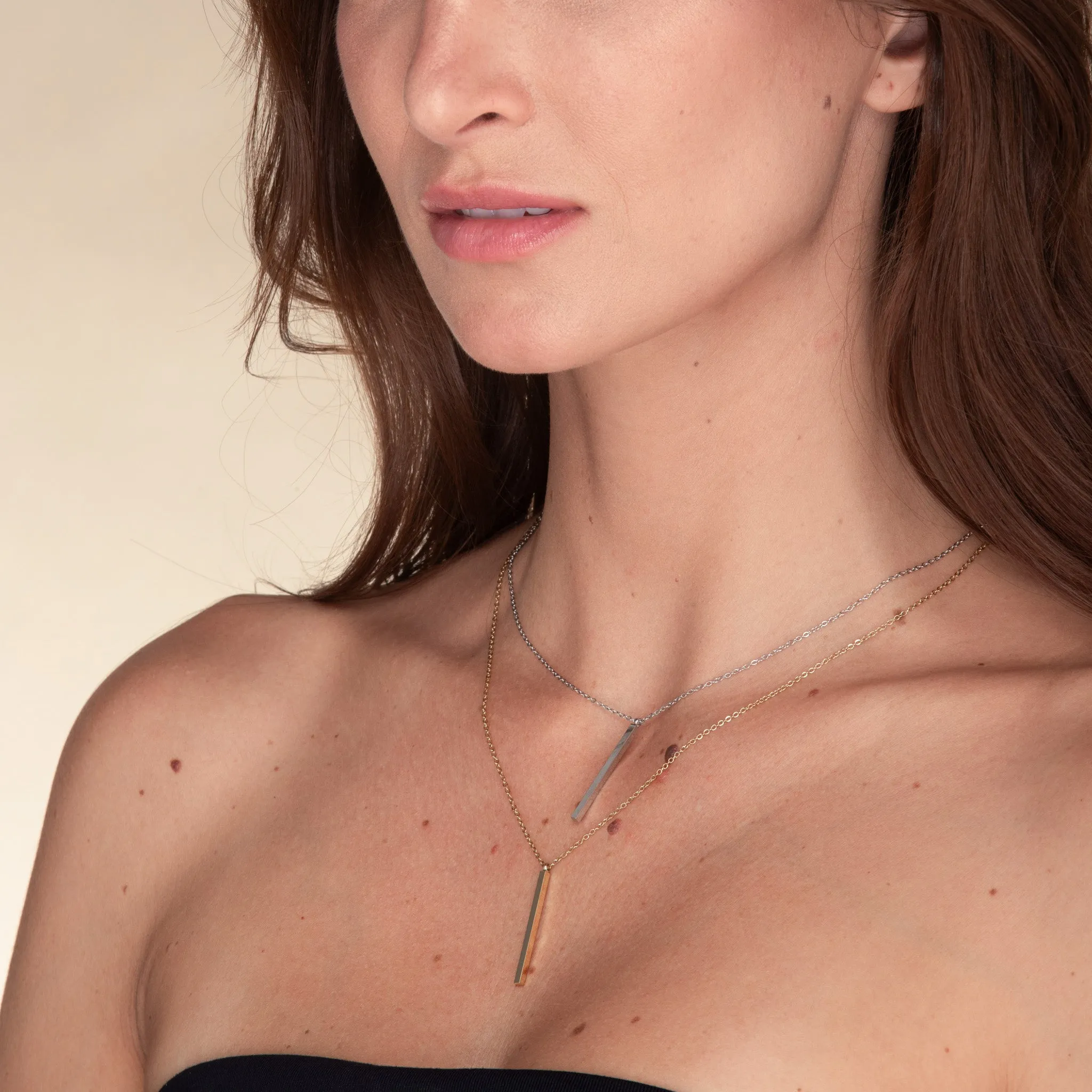 Thin Bar Drop Necklace