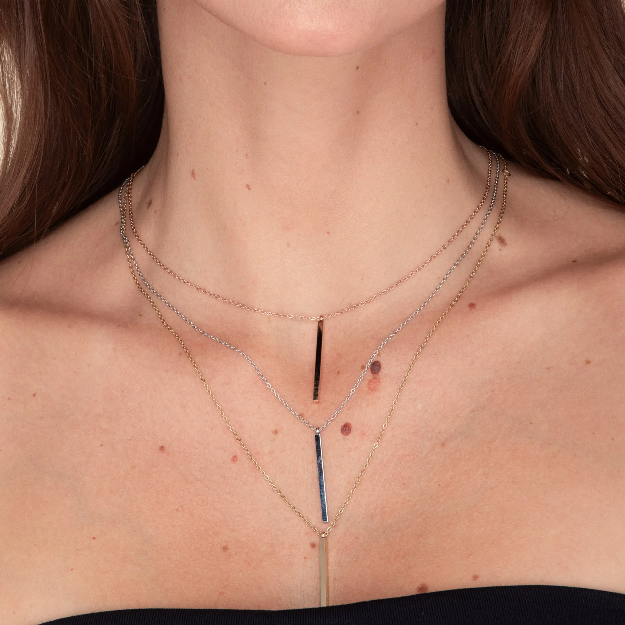 Thin Bar Drop Necklace