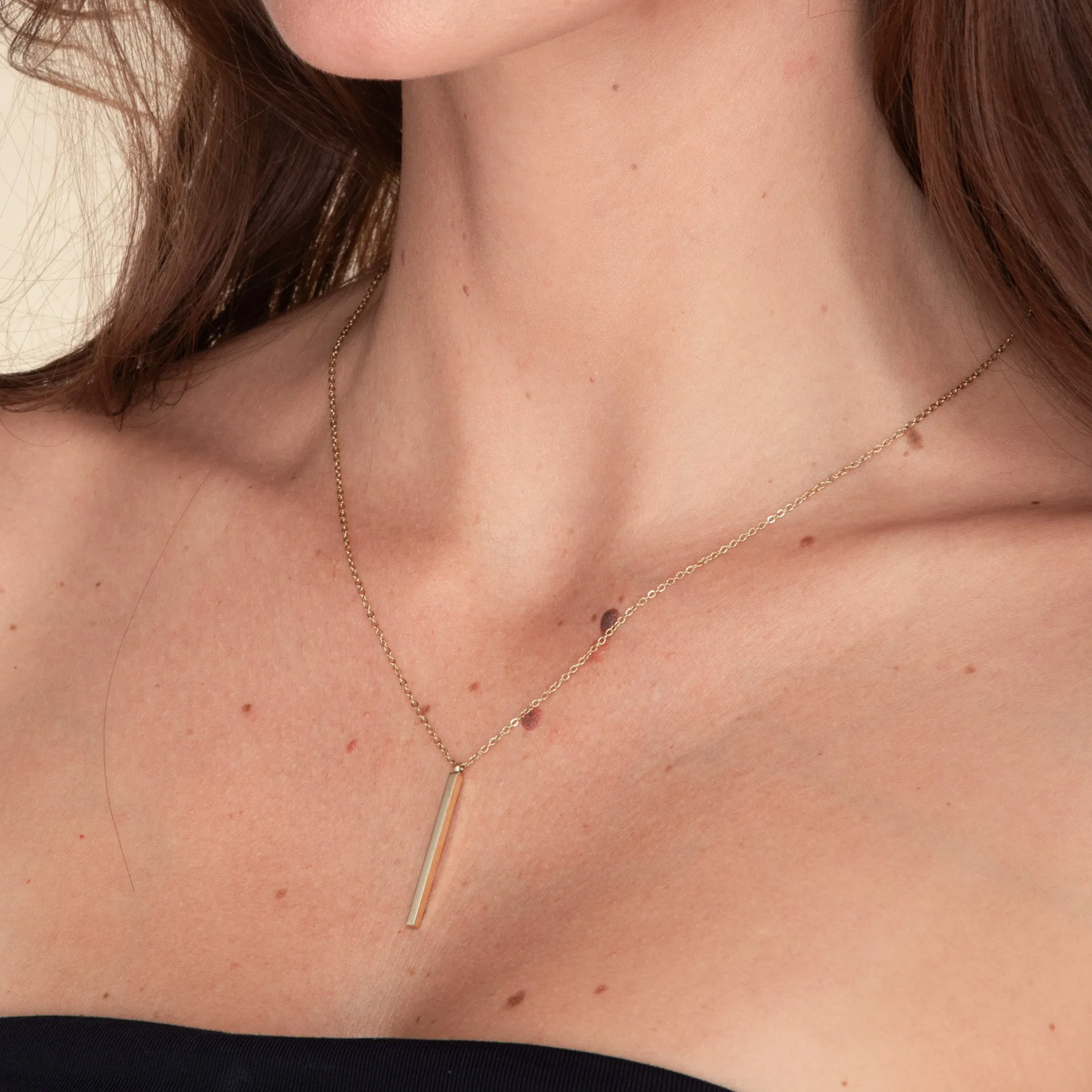 Thin Bar Drop Necklace